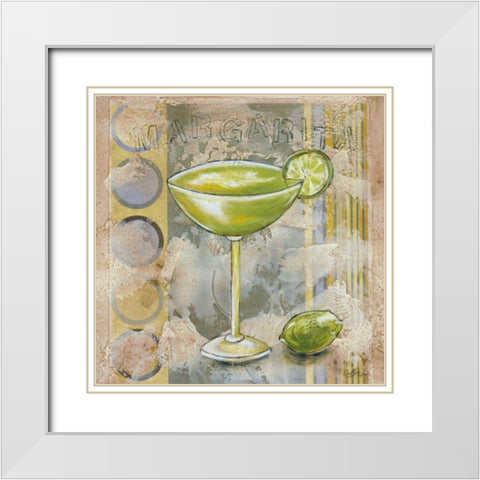 Margarita White Modern Wood Framed Art Print with Double Matting by Osborne, Susan