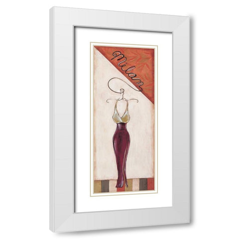 Milan Fashion White Modern Wood Framed Art Print with Double Matting by Osborne, Susan