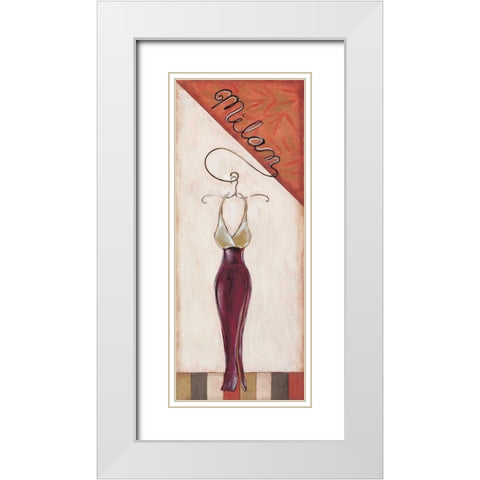 Milan Fashion White Modern Wood Framed Art Print with Double Matting by Osborne, Susan