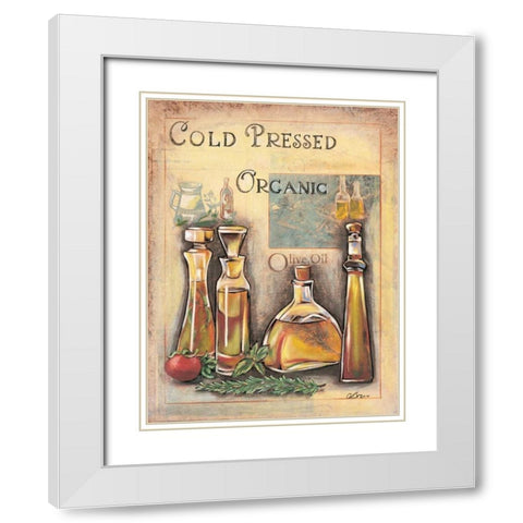 Olive Oil II White Modern Wood Framed Art Print with Double Matting by Osborne, Susan