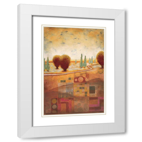 Quilted Landscape I White Modern Wood Framed Art Print with Double Matting by Osborne, Susan
