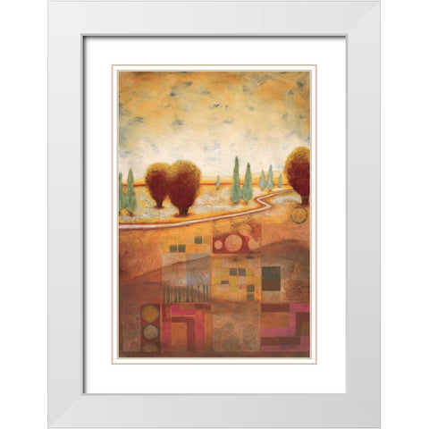 Quilted Landscape I White Modern Wood Framed Art Print with Double Matting by Osborne, Susan