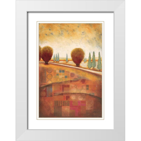 Quilted Landscape II White Modern Wood Framed Art Print with Double Matting by Osborne, Susan