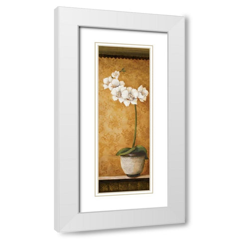 Hannas Orchids II White Modern Wood Framed Art Print with Double Matting by Osborne, Susan