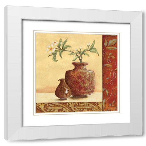 Cinnamon Summer II White Modern Wood Framed Art Print with Double Matting by Osborne, Susan