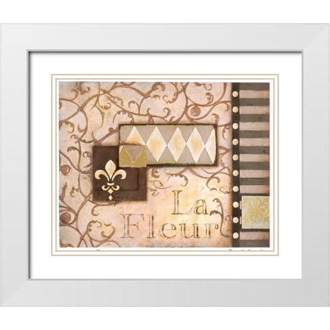 La Fleur White Modern Wood Framed Art Print with Double Matting by Osborne, Susan