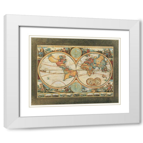 Old World View I White Modern Wood Framed Art Print with Double Matting by Osborne, Susan