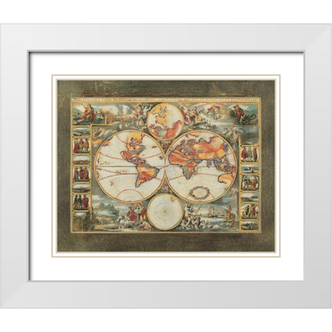Old World View II White Modern Wood Framed Art Print with Double Matting by Osborne, Susan