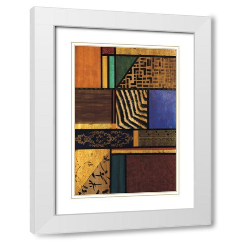 Continental Drift III White Modern Wood Framed Art Print with Double Matting by Palmer, Michael