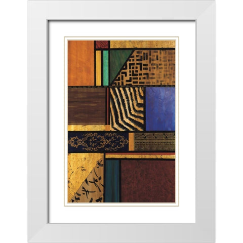Continental Drift III White Modern Wood Framed Art Print with Double Matting by Palmer, Michael