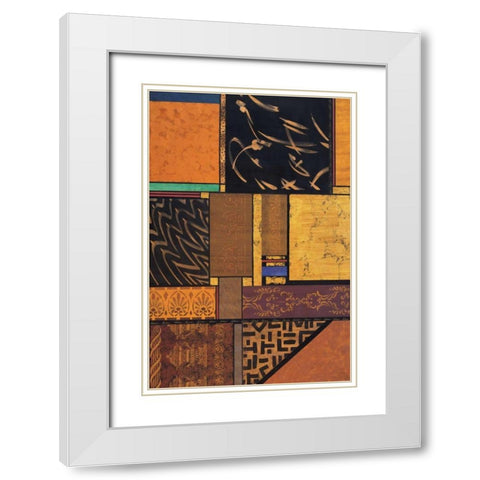 Continental Drift IV White Modern Wood Framed Art Print with Double Matting by Palmer, Michael
