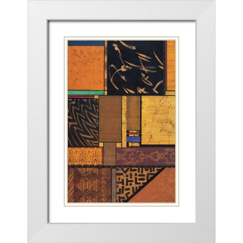 Continental Drift IV White Modern Wood Framed Art Print with Double Matting by Palmer, Michael