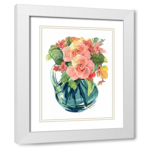 Rose Bouquet II White Modern Wood Framed Art Print with Double Matting by Paton, Julie