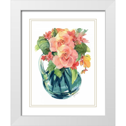 Rose Bouquet II White Modern Wood Framed Art Print with Double Matting by Paton, Julie