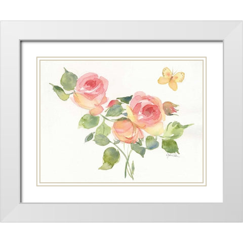 Roses I White Modern Wood Framed Art Print with Double Matting by Paton, Julie