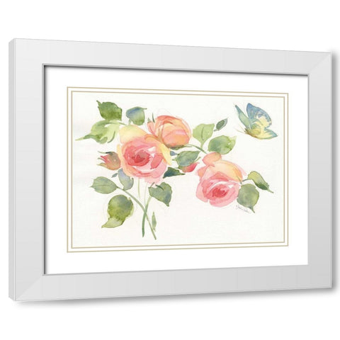 Roses II White Modern Wood Framed Art Print with Double Matting by Paton, Julie