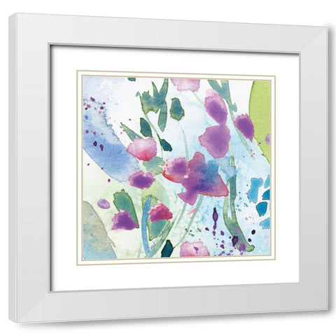 Wildflower Dance I White Modern Wood Framed Art Print with Double Matting by Paton, Julie