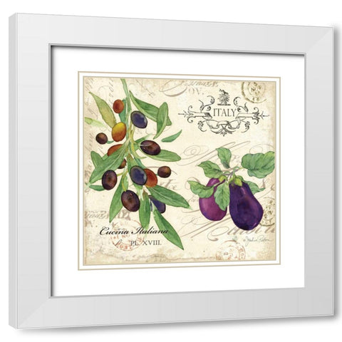 Cucina Italiana IV White Modern Wood Framed Art Print with Double Matting by Paton, Julie