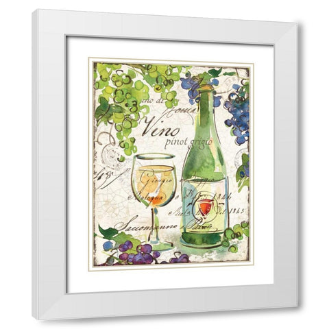 Vin Pinot White Modern Wood Framed Art Print with Double Matting by Paton, Julie