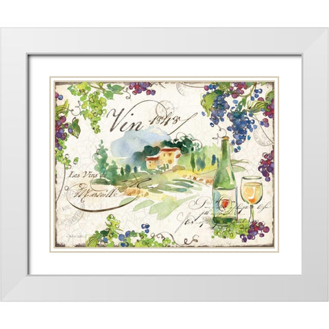 On the Vineyard II White Modern Wood Framed Art Print with Double Matting by Paton, Julie
