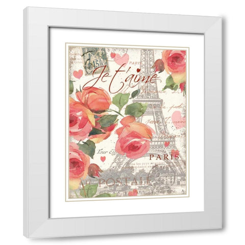 Je Taime II White Modern Wood Framed Art Print with Double Matting by Paton, Julie