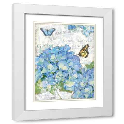 Garden Hydrangea I White Modern Wood Framed Art Print with Double Matting by Paton, Julie