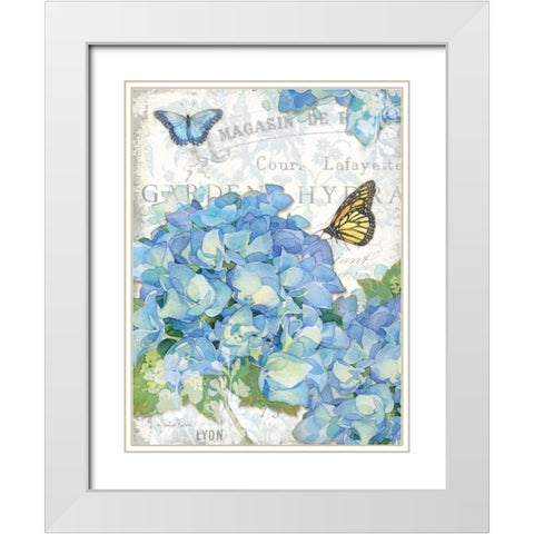 Garden Hydrangea I White Modern Wood Framed Art Print with Double Matting by Paton, Julie