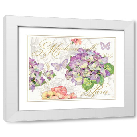 Hydrangea Mademoiselle White Modern Wood Framed Art Print with Double Matting by Paton, Julie