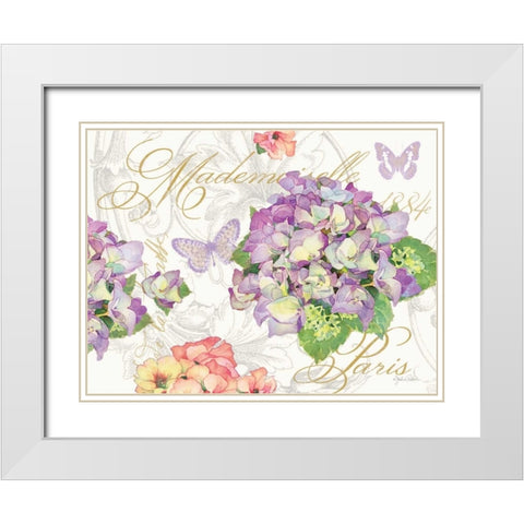 Hydrangea Mademoiselle White Modern Wood Framed Art Print with Double Matting by Paton, Julie