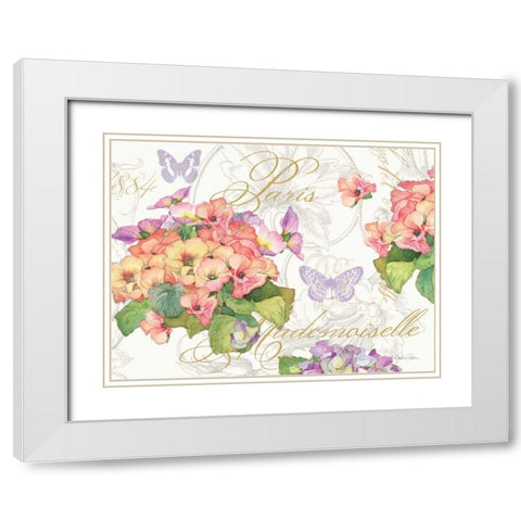 Primrose Mademoiselle White Modern Wood Framed Art Print with Double Matting by Paton, Julie