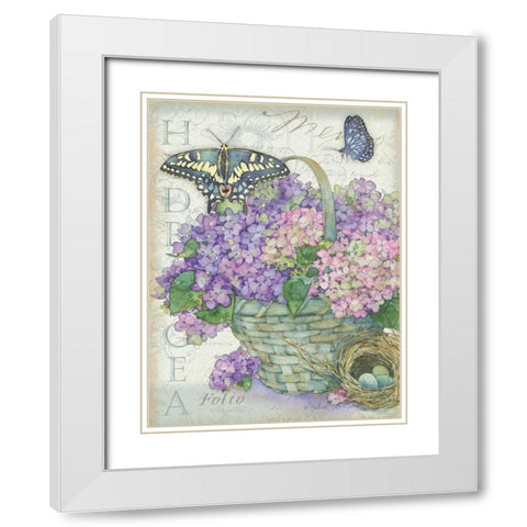 Hydrangea Folio White Modern Wood Framed Art Print with Double Matting by Paton, Julie