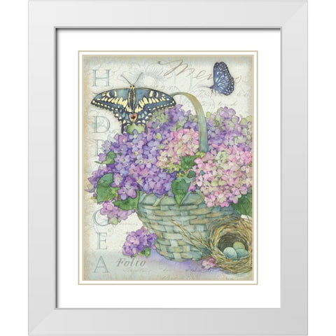 Hydrangea Folio White Modern Wood Framed Art Print with Double Matting by Paton, Julie