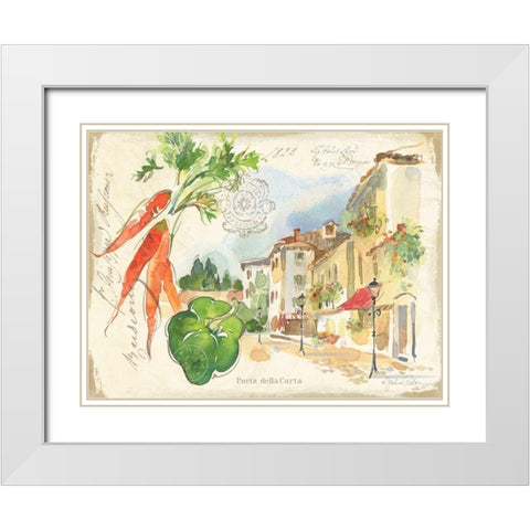 Piazzette Carrots White Modern Wood Framed Art Print with Double Matting by Paton, Julie