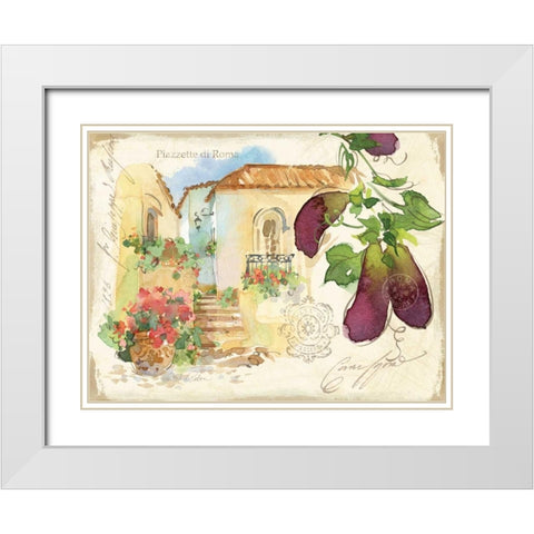 Piazzette Eggplant White Modern Wood Framed Art Print with Double Matting by Paton, Julie