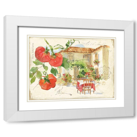 Piazzette Tomatoes White Modern Wood Framed Art Print with Double Matting by Paton, Julie