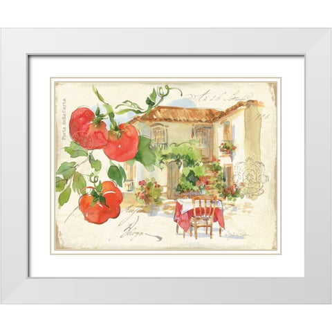 Piazzette Tomatoes White Modern Wood Framed Art Print with Double Matting by Paton, Julie