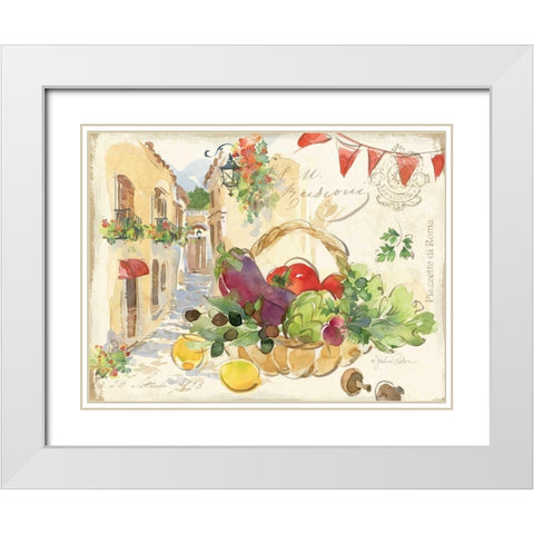 Piazzette Veggies White Modern Wood Framed Art Print with Double Matting by Paton, Julie
