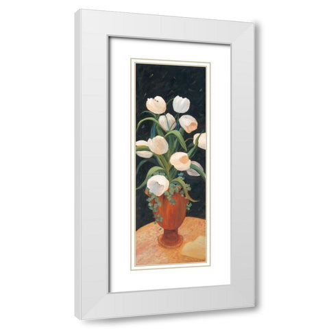 Tulips by Night White Modern Wood Framed Art Print with Double Matting by Platt, Leila
