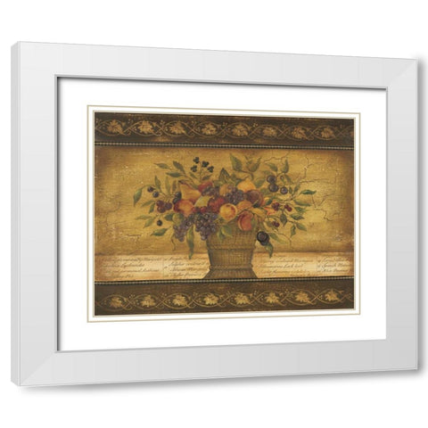 Old World Abundance I White Modern Wood Framed Art Print with Double Matting by Poloson, Kimberly