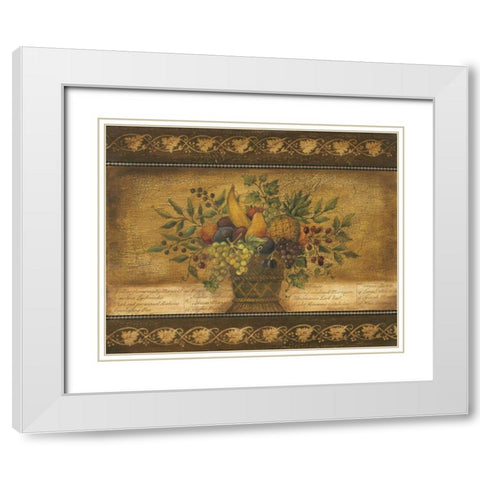 Old World Abundance II White Modern Wood Framed Art Print with Double Matting by Poloson, Kimberly