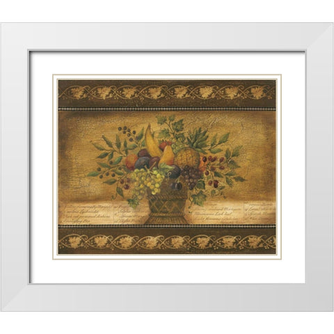 Old World Abundance II White Modern Wood Framed Art Print with Double Matting by Poloson, Kimberly