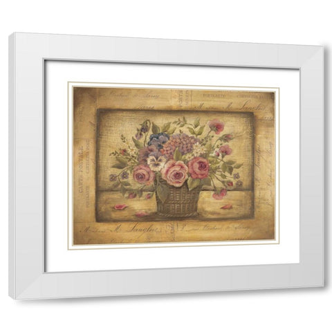 Paris Bouquet II White Modern Wood Framed Art Print with Double Matting by Poloson, Kimberly