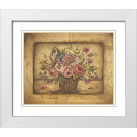 Paris Bouquet II White Modern Wood Framed Art Print with Double Matting by Poloson, Kimberly
