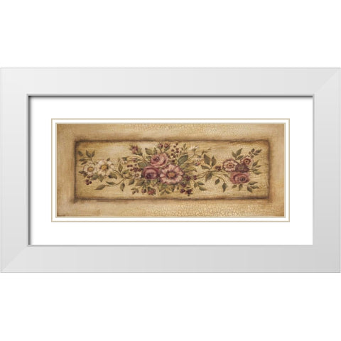 Vintage Garland II White Modern Wood Framed Art Print with Double Matting by Poloson, Kimberly