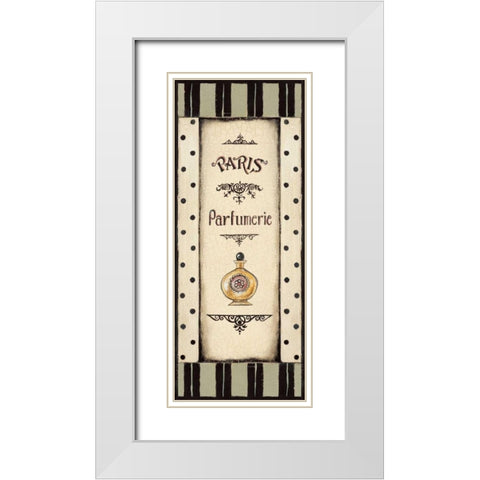 Perfume Bottle White Modern Wood Framed Art Print with Double Matting by Poloson, Kimberly