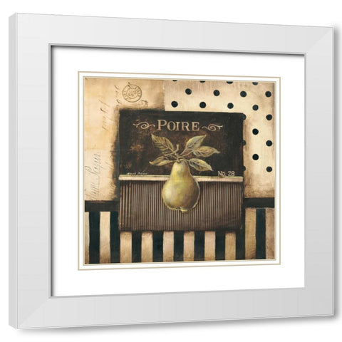 Poire - square White Modern Wood Framed Art Print with Double Matting by Poloson, Kimberly