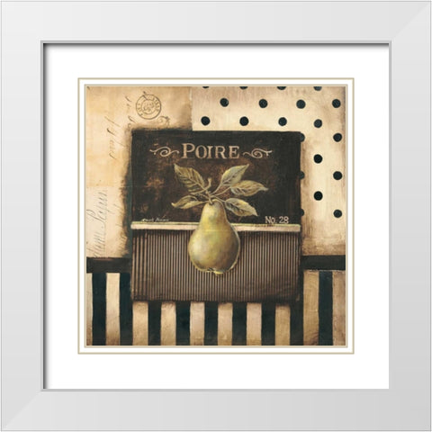 Poire - square White Modern Wood Framed Art Print with Double Matting by Poloson, Kimberly