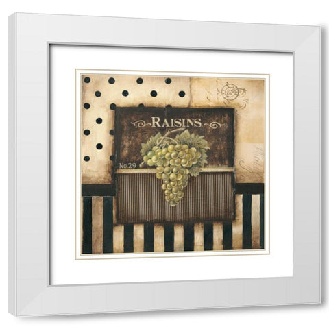 Raisins - square White Modern Wood Framed Art Print with Double Matting by Poloson, Kimberly