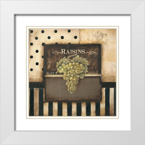 Raisins - square White Modern Wood Framed Art Print with Double Matting by Poloson, Kimberly