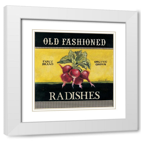 Old Fashioned Radishes White Modern Wood Framed Art Print with Double Matting by Poloson, Kimberly